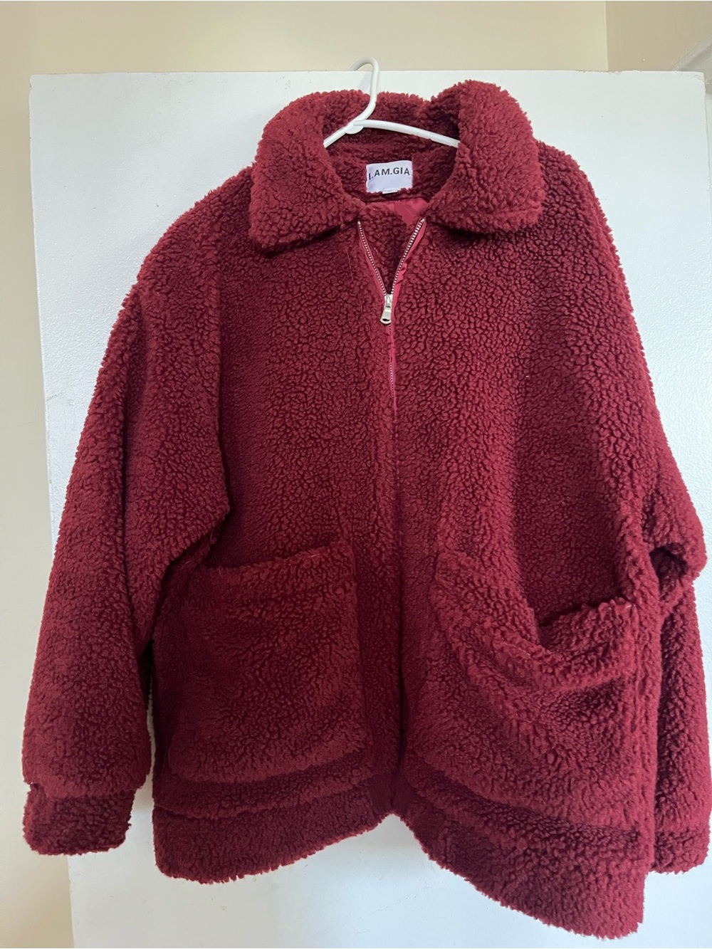 I.AM.GIA Burgundy Teddy Jacket
